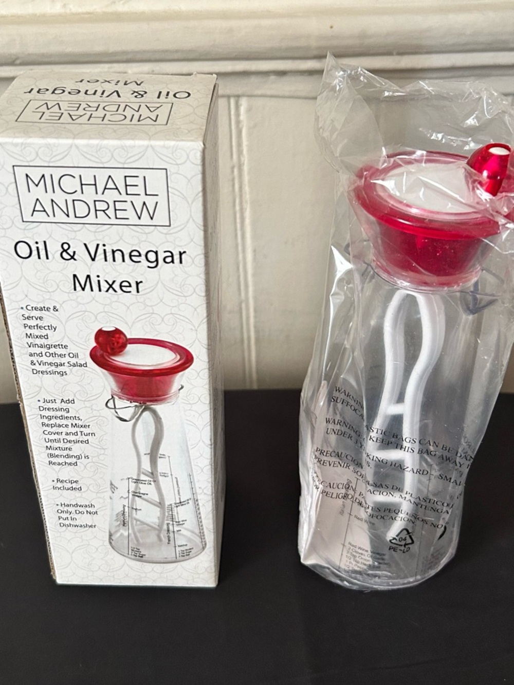 Michael Andrew Oil & Vinegar Mixer-Handheld Salad Dressing Blender-NIB